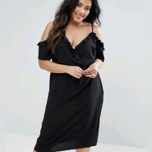 New Look Plus Cold Shoulder Wrap Dress
